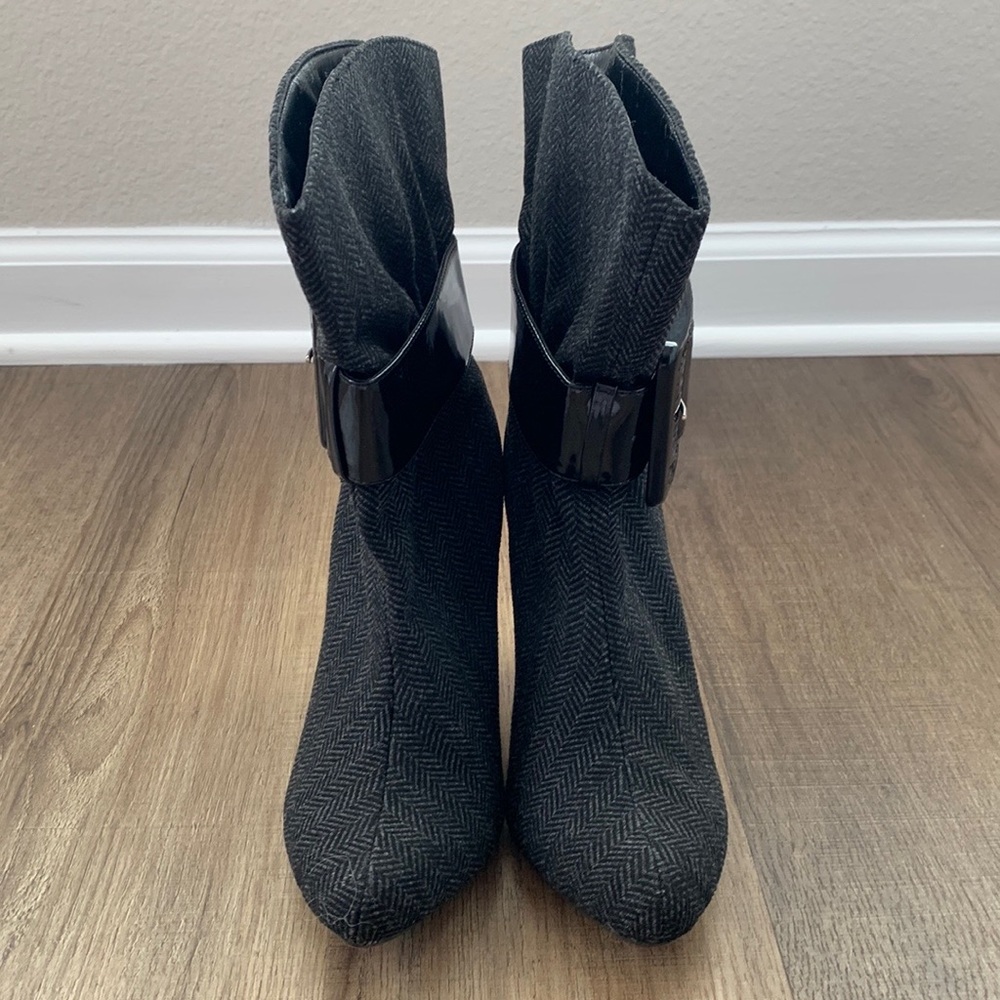 Jessica Simpson Makan Black Grey Tweed Boots